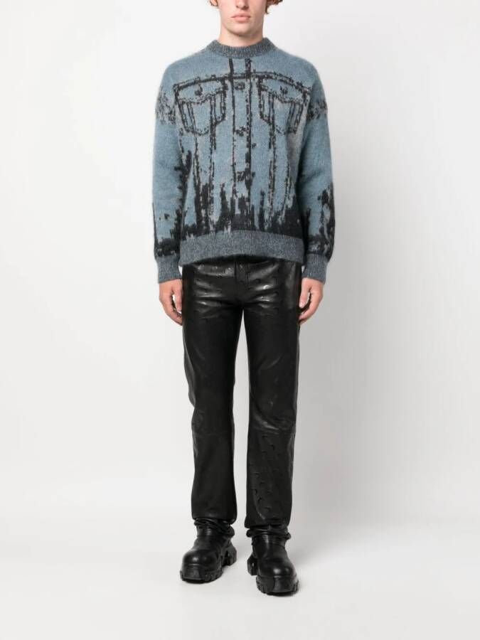Diesel Intarsia sweater Blauw
