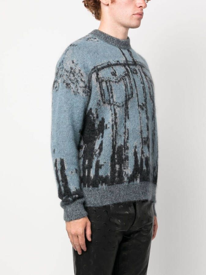 Diesel Intarsia sweater Blauw