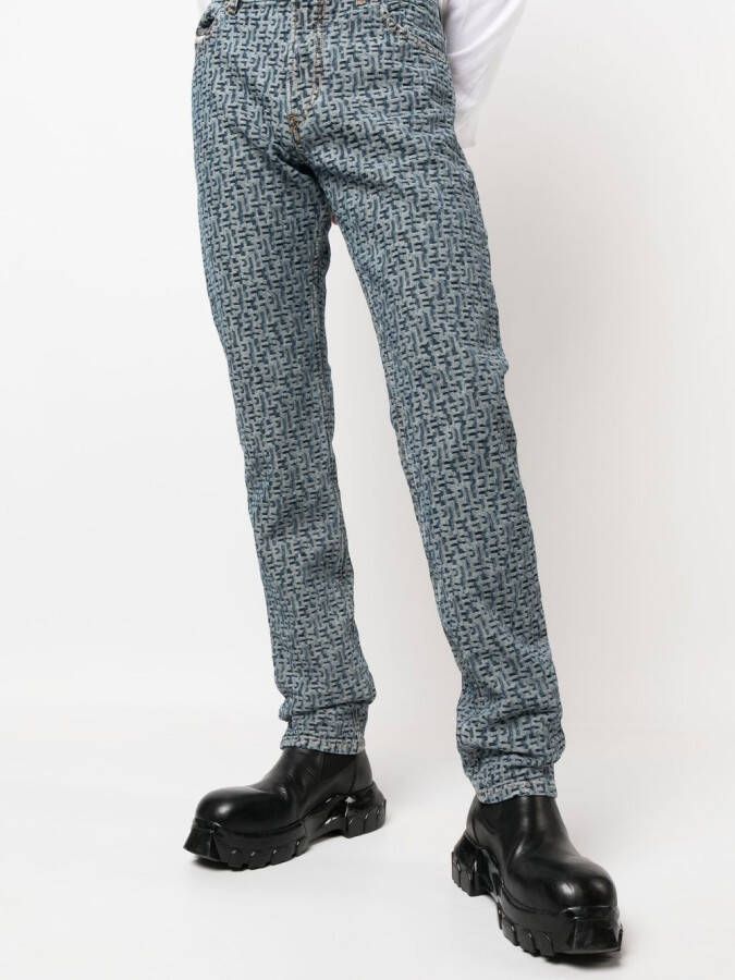 Diesel Jeans met logoprint Blauw