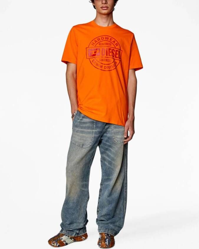 Diesel Katoenen T-shirt Oranje