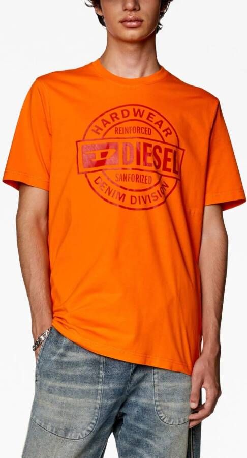 Diesel Katoenen T-shirt Oranje