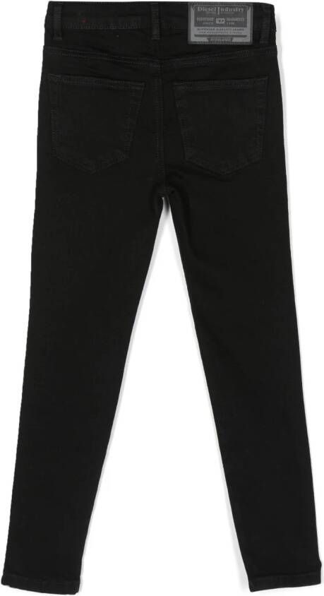 Diesel Kids High-waist jeans Zwart