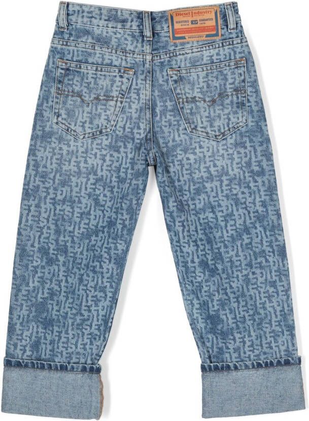 Diesel Kids 1999 jeans met logoprint Blauw