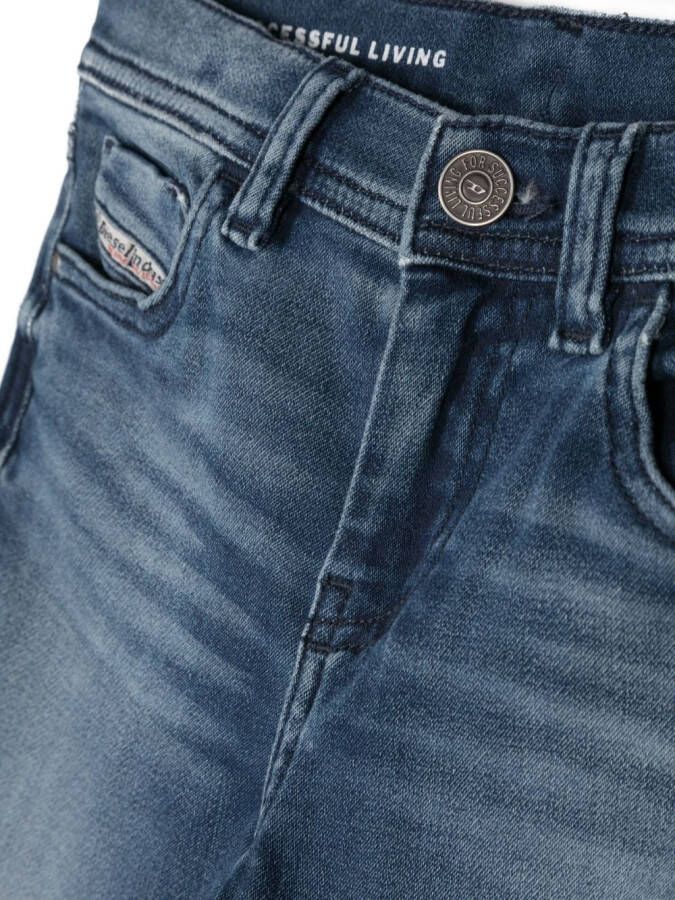 Diesel Kids Jeans met verwassen effect Blauw