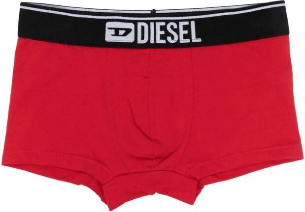 Diesel Kids Drie boxershorts met logoband Blauw