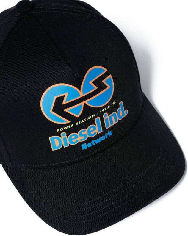 Diesel Kids Honkbalpet met logoprint Zwart