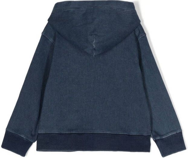 Diesel Kids Hoodie met logoplakkaat Blauw