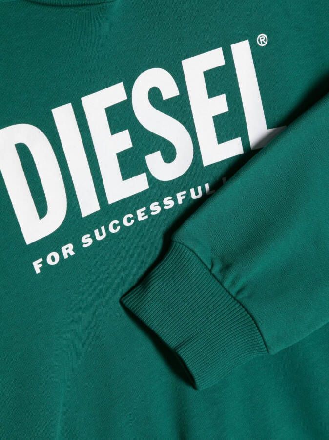 Diesel Kids Hoodie met logoprint Groen