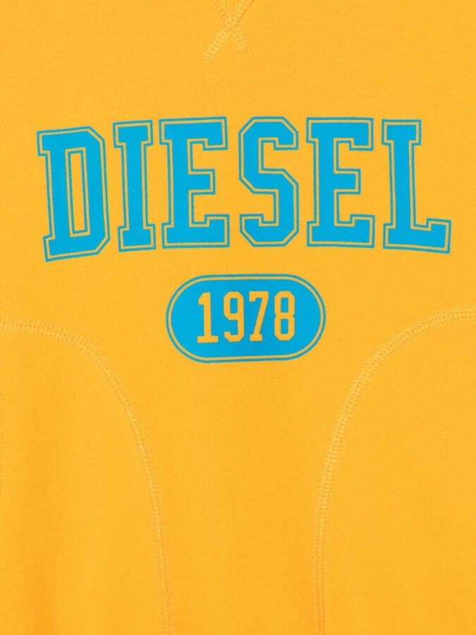 Diesel Kids Hoodie met logoprint Oranje