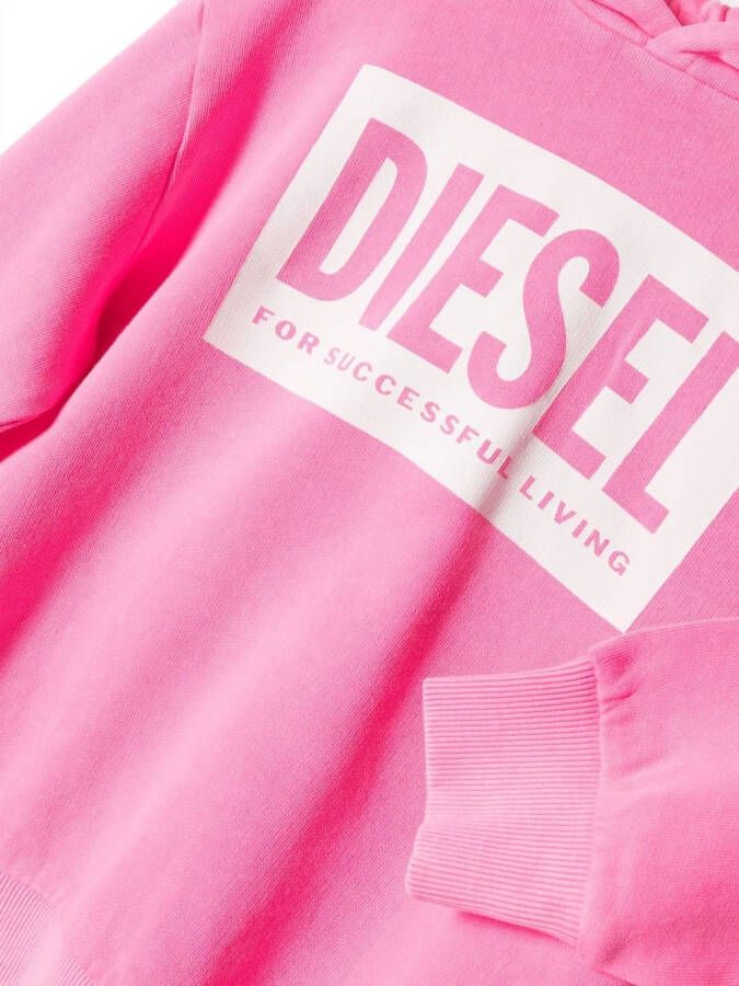 Diesel Kids Hoodie met logoprint Roze