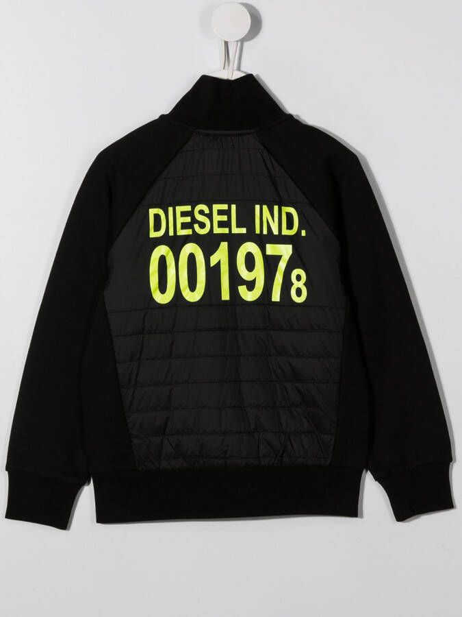 Diesel Kids Jas met contrasterend logo Zwart