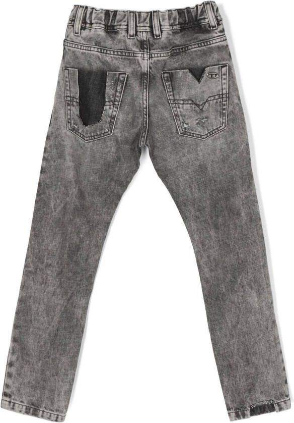 Diesel Kids Jeans met gerafeld-effect Grijs