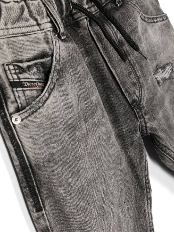 Diesel Kids Jeans met gerafeld-effect Grijs