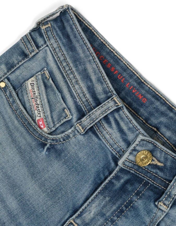 Diesel Kids Jeans met logopatch Blauw