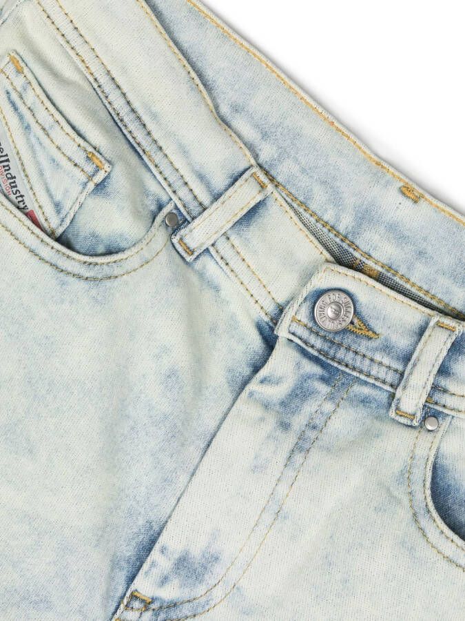Diesel Kids Jeans met logopatch Blauw