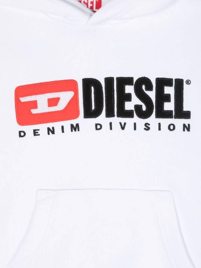 Diesel Kids Hoodie met geborduurd logo Wit