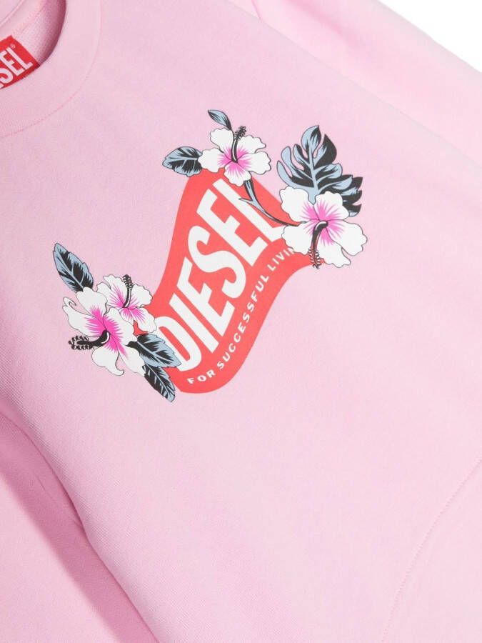 Diesel Kids Sweater met logoprint Roze