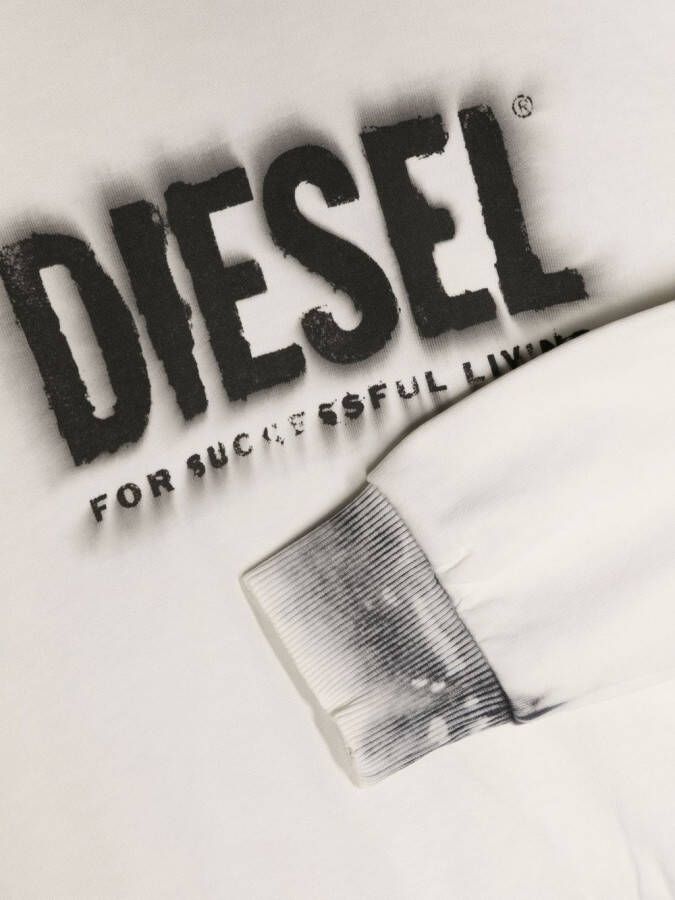Diesel Kids Sweater met logoprint Wit