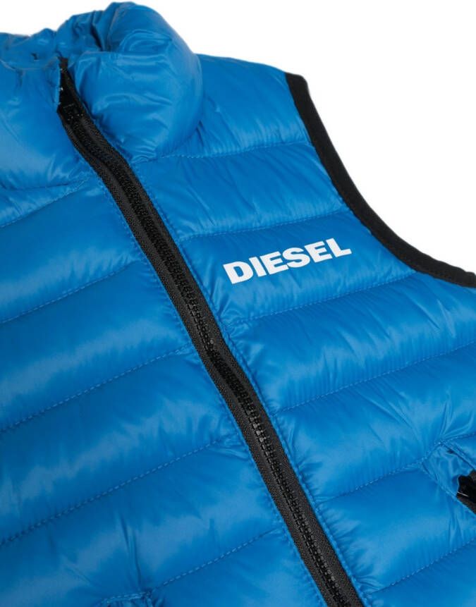 Diesel Kids Bodywarmer met logoprint Blauw
