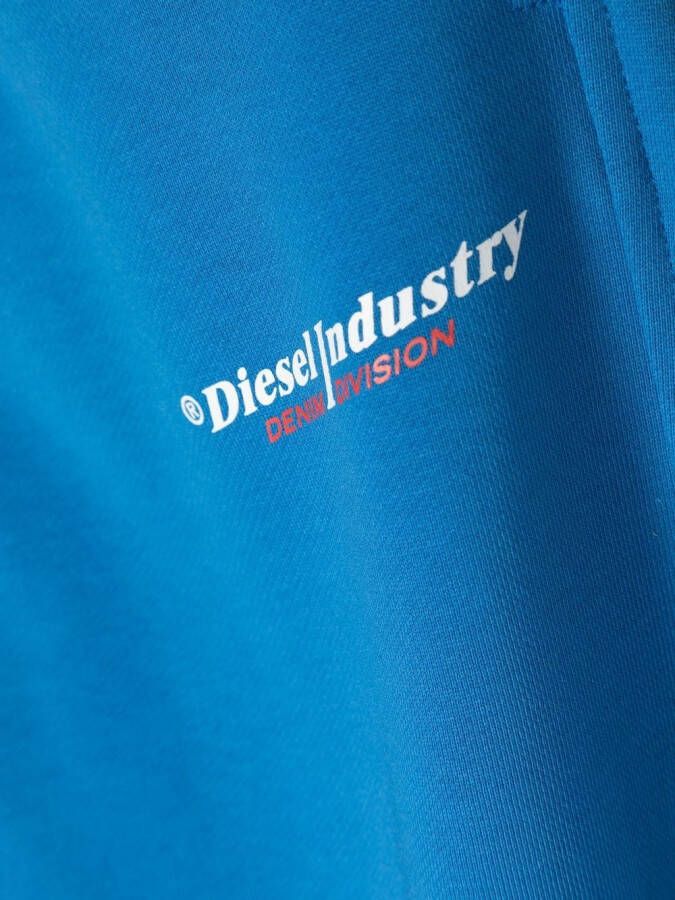Diesel Kids Trainingsshorts met logoprint Blauw