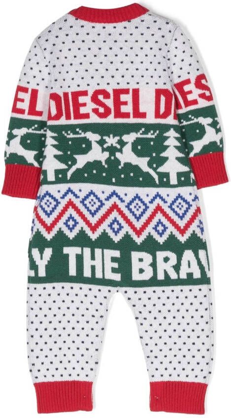 Diesel Kids Ribgebreide pyjama Wit