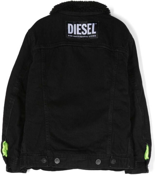 Diesel Kids Spijkerjack met logopatch Zwart