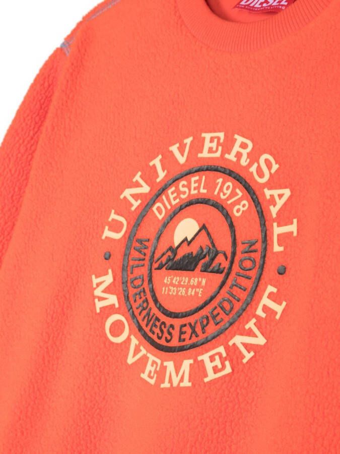 Diesel Kids Sweater met geborduurd logo Oranje