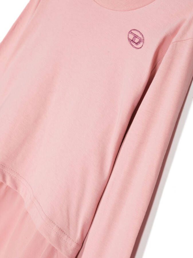 Diesel Kids Sweater met geborduurd logo Roze