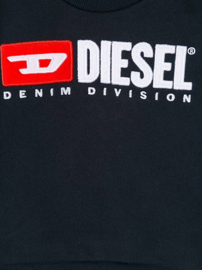 Diesel Kids Sweater met logoprint Blauw