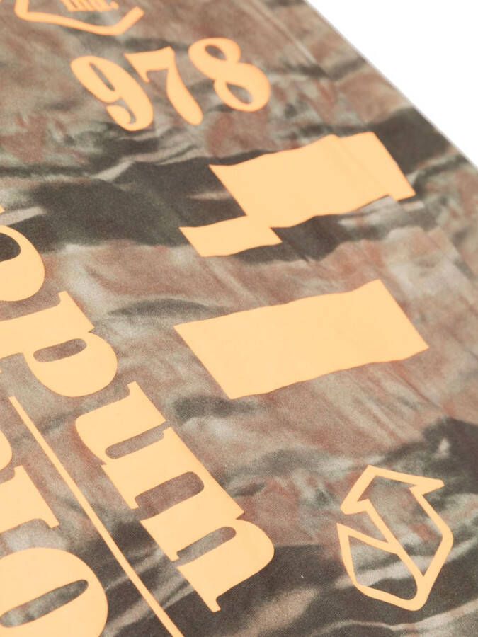 Diesel Kids T-shirt met gerafeld effect en lange mouwen Bruin