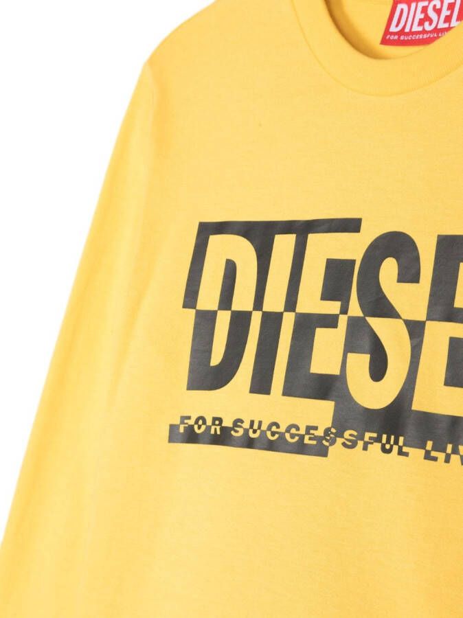 Diesel Kids T-shirt met lange mouwen Geel