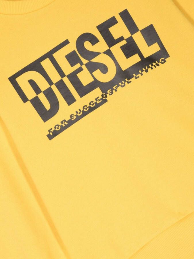 Diesel Kids Sweater met logoprint Geel