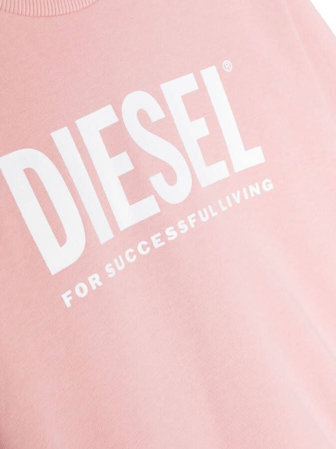 Diesel Kids Sweater met logoprint Roze
