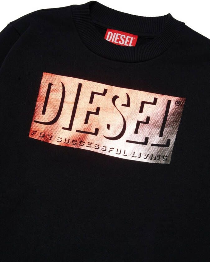 Diesel Kids Sweater met logoprint Zwart