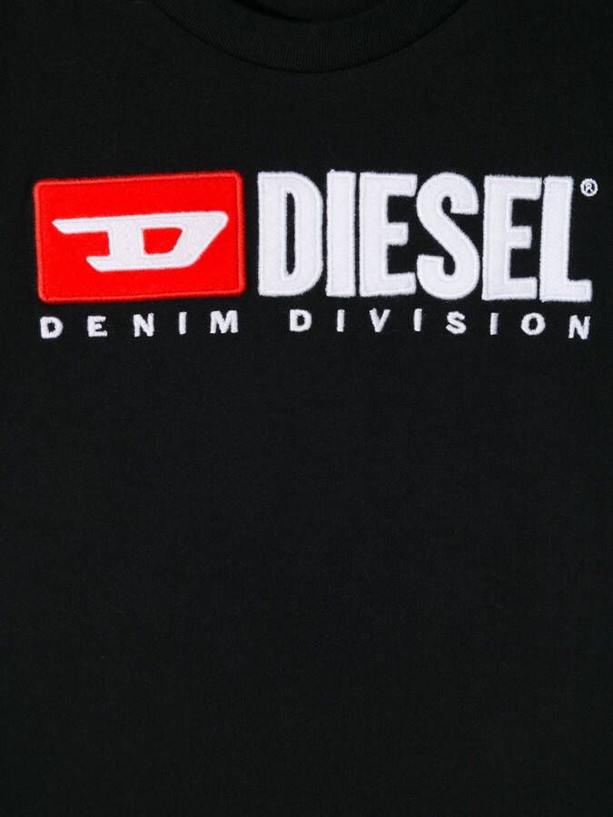 Diesel Kids T-shirt met contrasterend logo Zwart