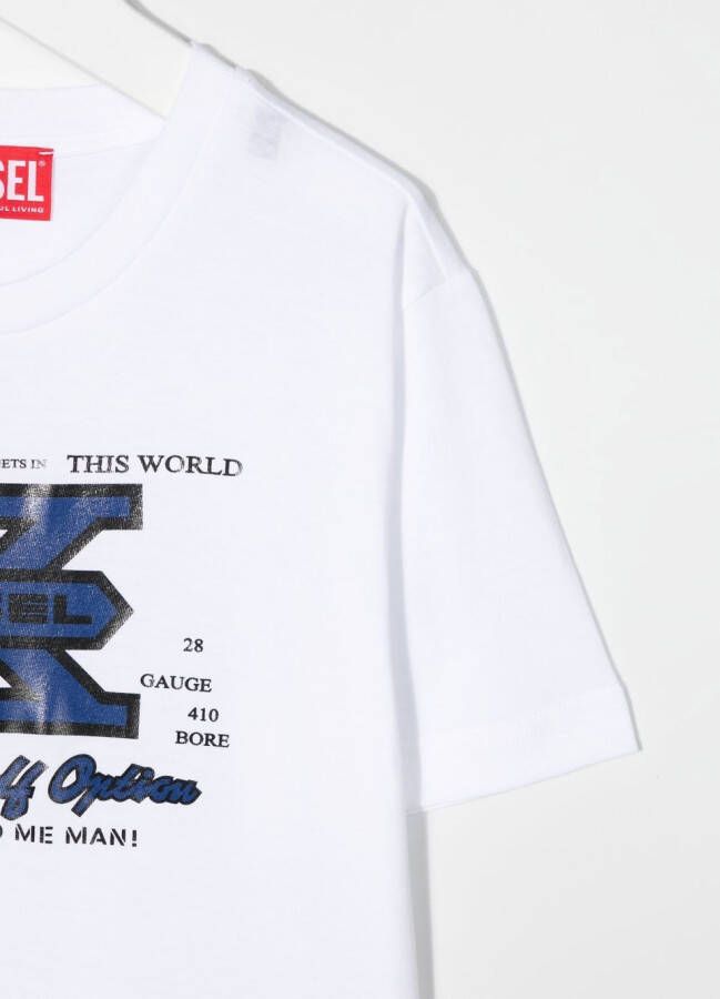 Diesel Kids T-shirt met grafische print Wit