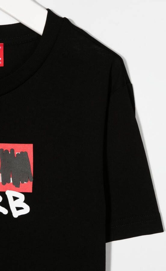 Diesel Kids T-shirt met grafische print Zwart