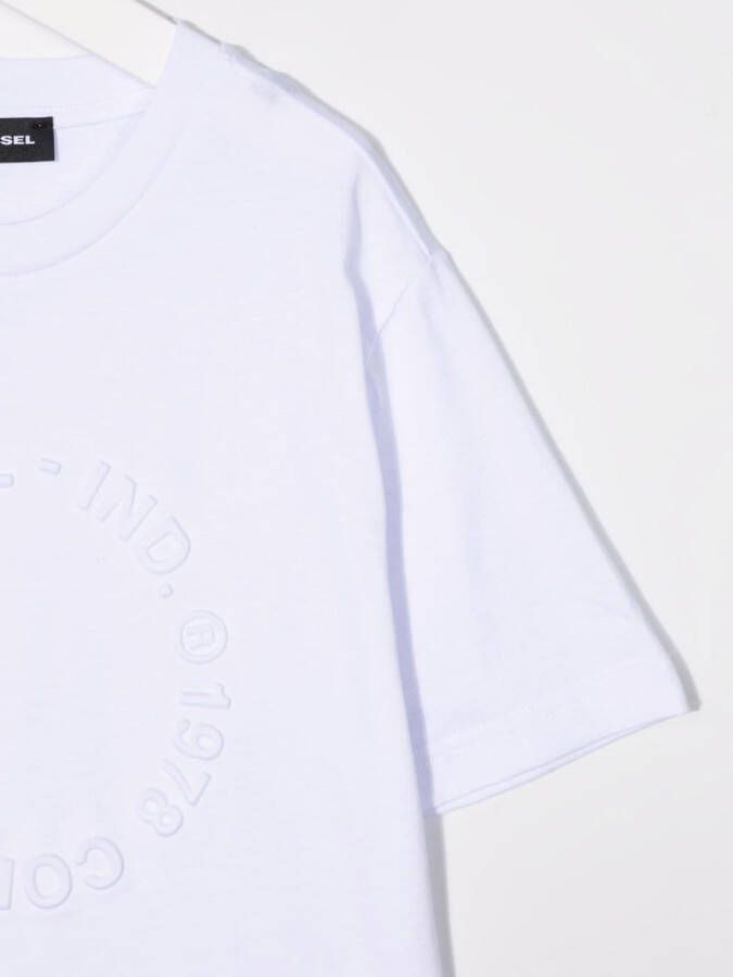 Diesel Kids T-shirt met logo-reliëf Wit