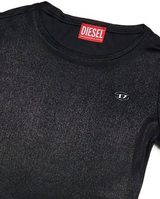 Diesel Kids T-shirt met logo-reliëf Zwart