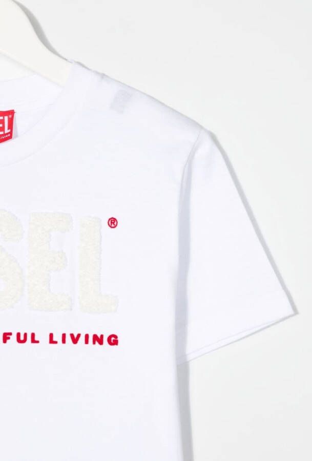 Diesel Kids T-shirt met logopatch Wit
