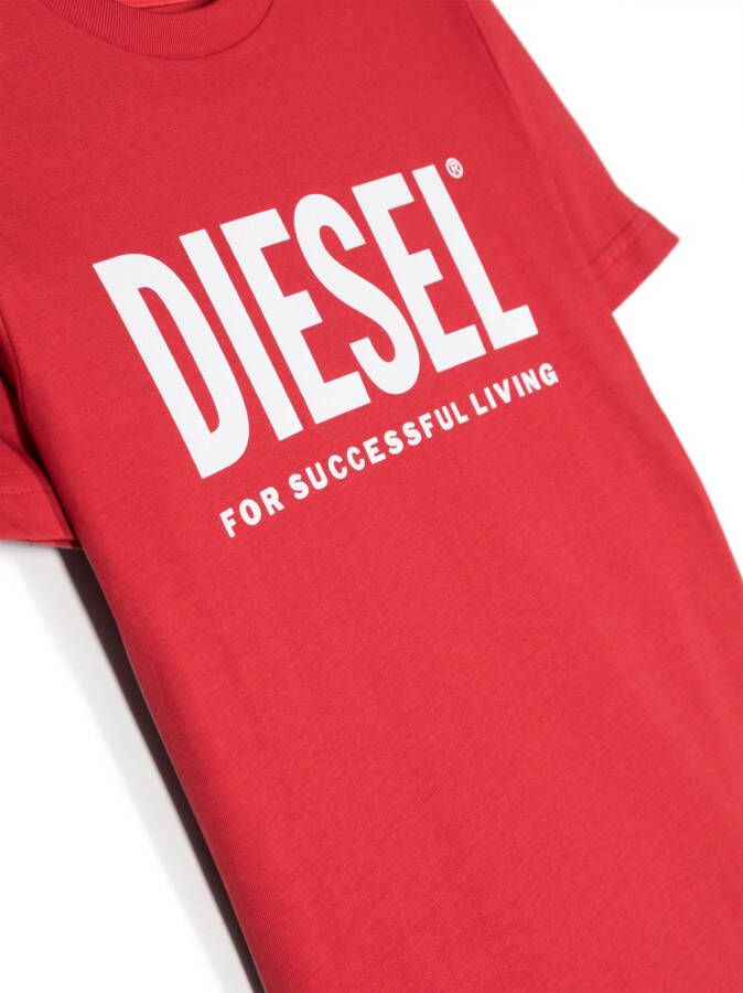 Diesel Kids T-shirt met logoprint Rood