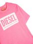 Diesel Kids T-shirt met logoprint Roze - Thumbnail 3