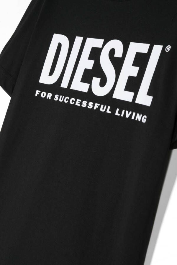 Diesel Kids T-shirt met logoprint Zwart
