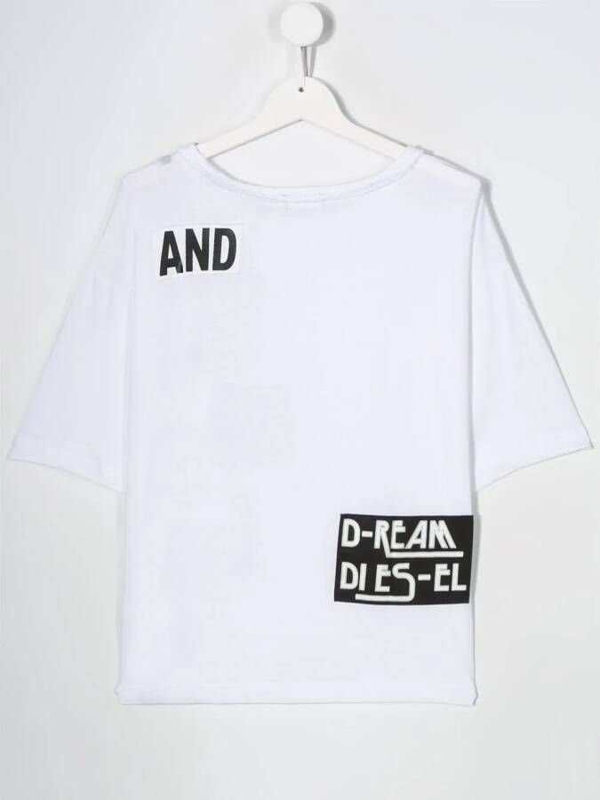 Diesel Kids T-shirt met patch Wit