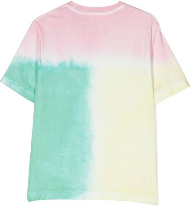 Diesel Kids T-shirt met tie-dye print Geel
