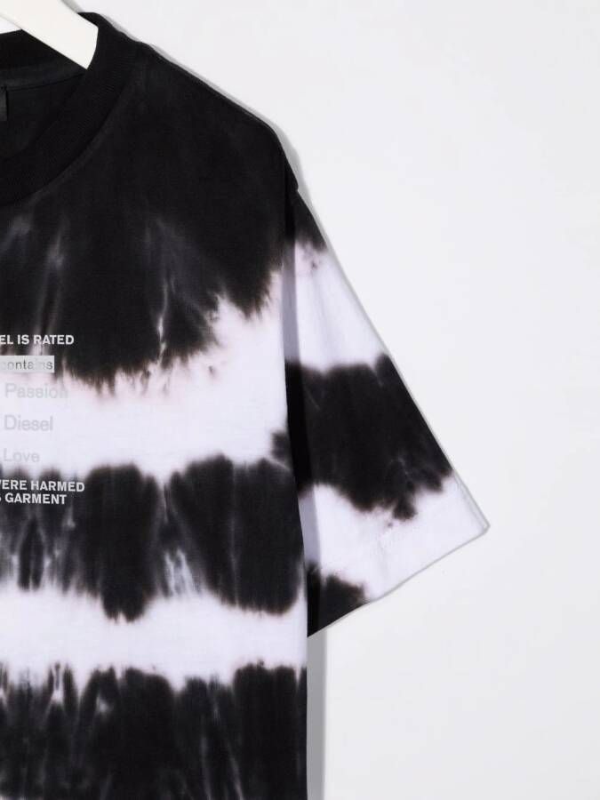 Diesel Kids T-shirt met tie-dye print Wit