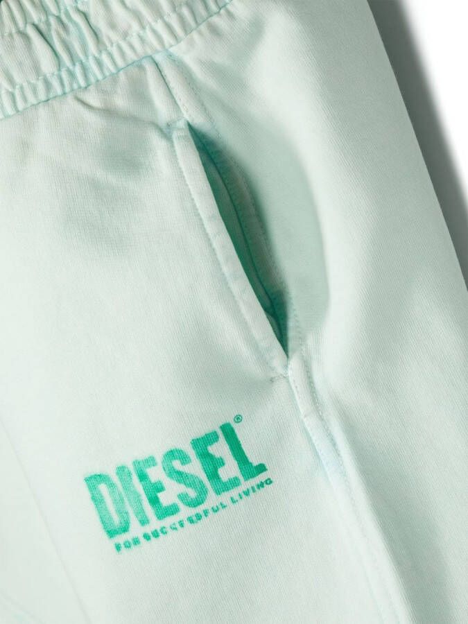 Diesel Kids Trainingsshorts met logoprint Groen