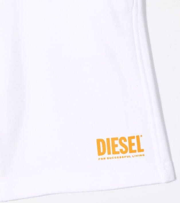 Diesel Kids Trainingsshorts met logoprint Wit