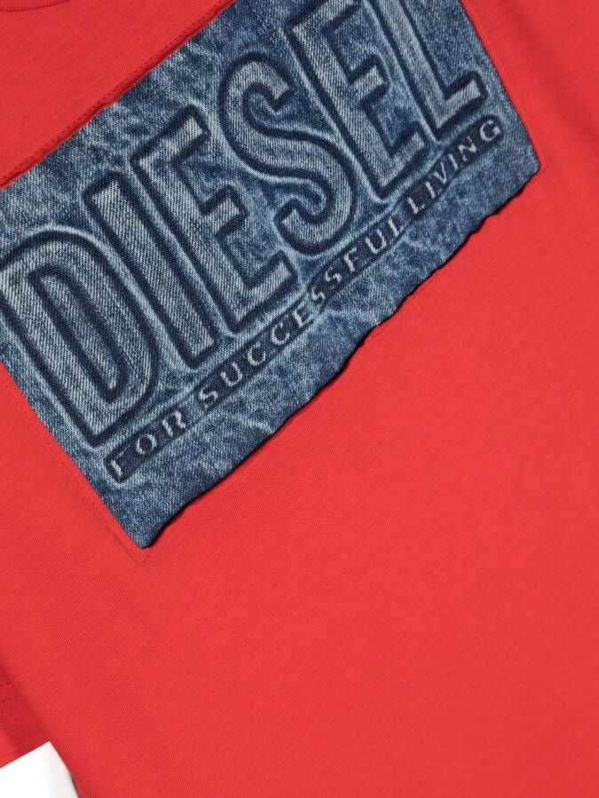Diesel Kids T-shirt met patch Rood