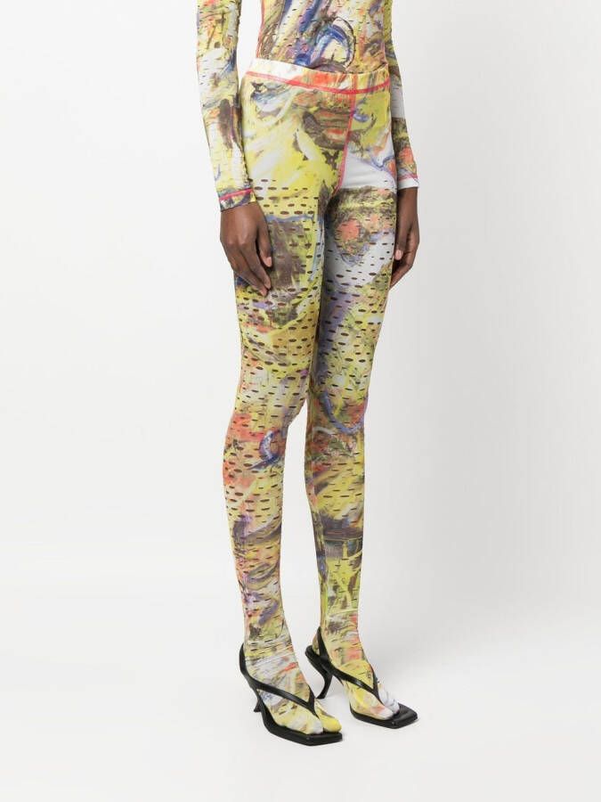 Diesel Legging met abstracte print Geel